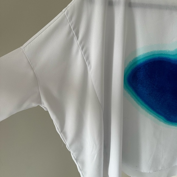 Rachel Roy White and Blue Women's Top - Picture 3 of 15